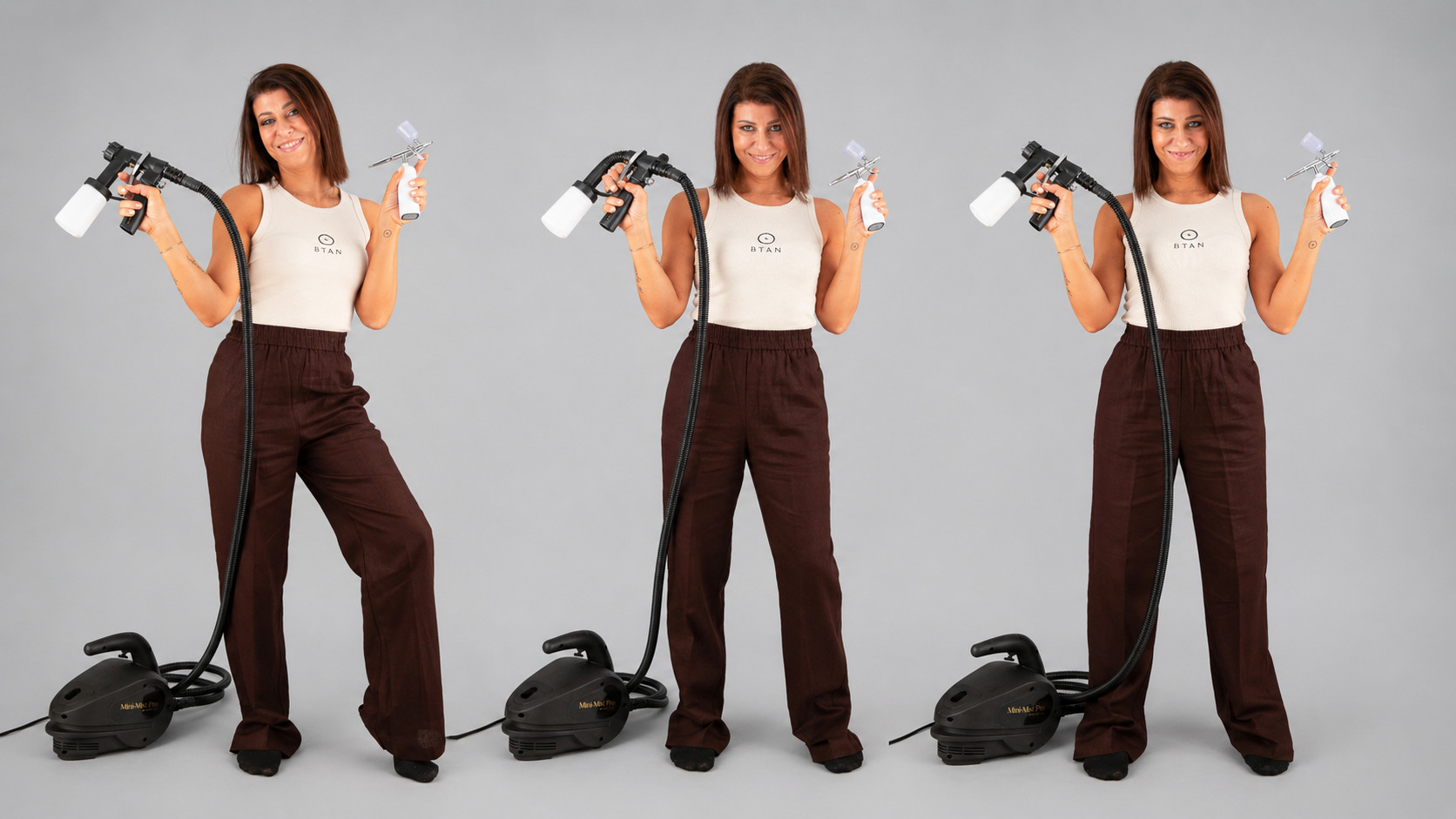 Spray tan artist ready for your treatment